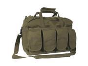 Olive Drab Canvas Mega Mag Shooters Shoulder Bag 15.5 X 12 X 7.5 Carry Handle Six Outside Pockets