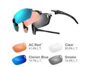 Tifosi Launch S.F.H. AC Red™ Clarion Blue Clear Smoke Lens Sunglasses Gloss BlackTifosi Optics 1311200243