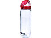 Nalgene On The Fly Water Bottle Clear with Red White Cap NALGENE