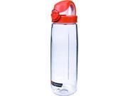 Nalgene On The Fly Water Bottle Clear with Orange White Cap NALGENE