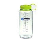 Nalgene BPA FREE 32oz Wide Mouth Tritan Water Bottle Clear w Green Cap Nalgene