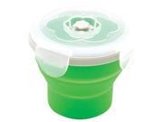 Eco Vessel Snacker Collapsible Silicone Snack Cup Lunch Box Food Container 8 Ounce Green Eco Vessel