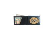 Generic Oval 2 7 8 x 2 Hard Leather Billfold Style Badge Wallet 250 9004