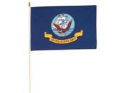 United States Navy Flag On Mast 12 X 18 Outdoor