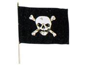 Jolly Roger Skull Flag On Mast 12 X 18