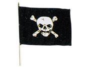Jolly Roger Skull Flag On Mast 12 X 18 Outdoor
