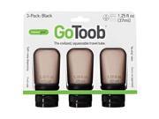 Humangear GoToob Civilized Squeezable Travel Tube Pack of 3 Black 1.25 Ounce Humangear