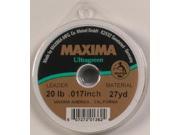 Maxima Ultragreen Monofilament Leader Material Test 20 Pound Leader Wheel Green 20Lb 27Yd