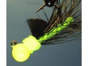 Aerojig Hackle Series Jigs 1 8 oz. Chartreuse Black AJH18055 Hawken Fishing