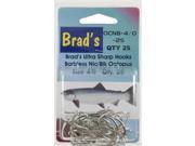 Brad S Killer Fishing Gear Nic Oct Brbless Hook 4 0 25 Pk OCNB 4 0 25 Fishing Terminal