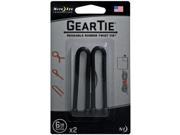 Reusable 6 inch Rubber Gear Tie Black 4 Pack Nite Ize