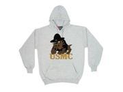 Fox Outdoor 64 8517 XXL UMSC With Marines Bulldog Pullover Hooded Sweatshirt Grey 2 XL 64 8517XXL Outdoor