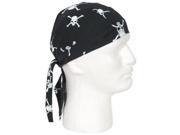 ZANheadgear Flydanna 100 Percentage Cotton Skull Crossbones Bandanna White 83 67 Outdoor