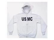 2X Large Men S Grey Hood Sweat Zip Front Usmc 2Xl 2Xl Usmc Grey