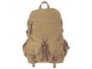 Khaki Vintage Canvas Retro Balkan Exploratory Rucksack 18 X 12 X 7 Travel School Backpack