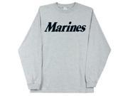 3X Large Marines L S Grey T Shirt Xxxl 3Xl Marines Heather Grey Black Imprint