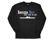 Large American Navy L S T Shirt Black L L American Navy Black