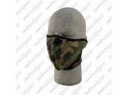 Reversible Half Face Woodland Green Camouflage Neoprene Mask Leatherbull Free U.S. Shipping Zan Headgear