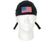 USA Flag Black Fleece Embroidered Headwrap Outdoor Shopping