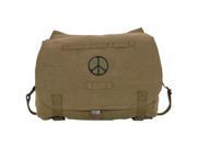 Olive Drab Peace Sign Patch Vintage Retro Hungarian Messenger Bag 9 X 10.5 X 4 Canvas Padded Shoulder Bag