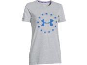 UA True Gray Heather Picasso Blue Small Ua Freedom Women S Tee 1254111025SM