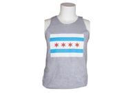 3X Large Mens Tank Top Grey Chicago Flag Xxxl 3Xl Chicago Flag Grey Tank Top