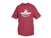 Burgundy With White Israeli Paratrooper Imprint One Sided T Shirt 2X Large Burgundy