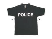 Black With White Police Imprint Two Sided T Shirt Extra Large Black