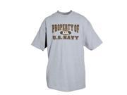 Outdoor Men s Property Of Us Navy One Sided Imprinted T Shirt Extra Large Heather Grey Outdoor