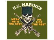 Outdoor Men s Us Marines Mess With The Best One Sided Imprinted T Shirt 3X Large Olive Drab Green Outdoor