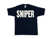 Black With White Sniper Imprint Two Sided T Shirt 3X Large Black