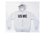 Outdoor Men s Usmc Imprint Front Zip Hooded Sweatshirt Extra Large Grey Outdoor