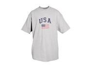 Outdoor Men s Usa W Flag One Sided Imprinted T Shirt 3X Large Heather Grey Outdoor
