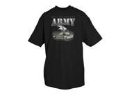 U.S. Army W Tank Black Color Imprint One Sided T Shirt Small Black