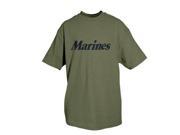 Olive Drab With Marines Black Imprint One Sided T Shirt Small Olive Drab Green