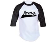 Outdoor Men s Army 3 4 Sleeve Imprinted T Shirt Extra Large White Black Outdoor