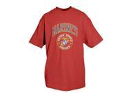 Red With Marines Logo Color Imprint One Sided T Shirt 2X Large Red