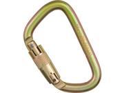 Omega Modified D Steel Carabiner 3 Stage Auto Lock Gold Omega Pacific