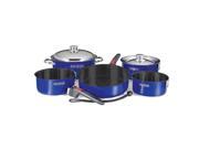 MAGMA Magma Nestable 10 Piece Teflon Stainless Steel Cookware Cobalt Blue A10 365L CB Magma