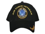 Black US Air Force Veteran Embroidered Ball Cap Adjustable Hat
