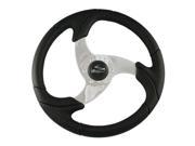 Ongaro Folletto 142 Black Poly Steering Wheel w Polished Spokes and Black Cap Fits 3 4 Tapered Shaft Helm Schmitt