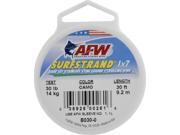 American Fishing Wire Surfstrand Bare 1x7 Stainless Steel Leader Wire Camo Brown Color 30 Pound Test 30 feet Americ
