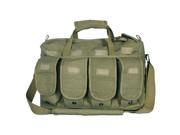 Olive Drab Canvas Mega Mag Shooters Shoulder Bag 15.5 x 12 x 7.5 Carry Handle Six Outside Pockets