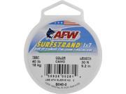 American Fishing Wire Surfstrand Bare 1x7 Stainless Steel Leader Wire Camo Brown Color 40 Pound Test 30 feet Americ