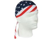 US Flag Cotton Fashionable Bandana Headwrap Adjustable Tie Back Motorcycle Stars Stripes iV Wrap