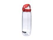 Nalgene On The Fly Water Bottle Clear with Red White Cap NALGENE