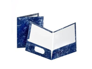 Marble Design Laminated High Gloss Twin Pocket Folder Navy 25 box