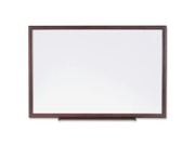 Dry Erase Board Wood Frame 3 x2 Brown White
