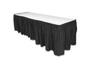 Table Skirting Pleated Polyester 29 x14 ft. Black