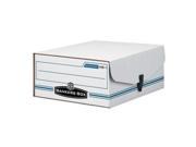 Liberty Binder Pak Storage Box Letter Snap Fastener White blue